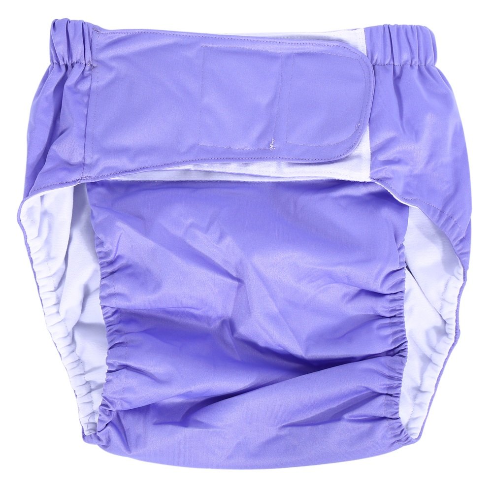 Nikou Adult Nappies - New Adult Washable Diaper Adjuatable Incontinent Care Cloth Diaper, Breathable Nappy Pants Reusable Elderly Cloth Diaper Pants(Light Purple)