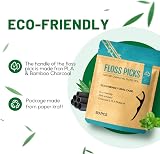 YKL Dental Floss Sticks Mint 50 Picks Eco Friendly Charcoal & Corn Starch view 2