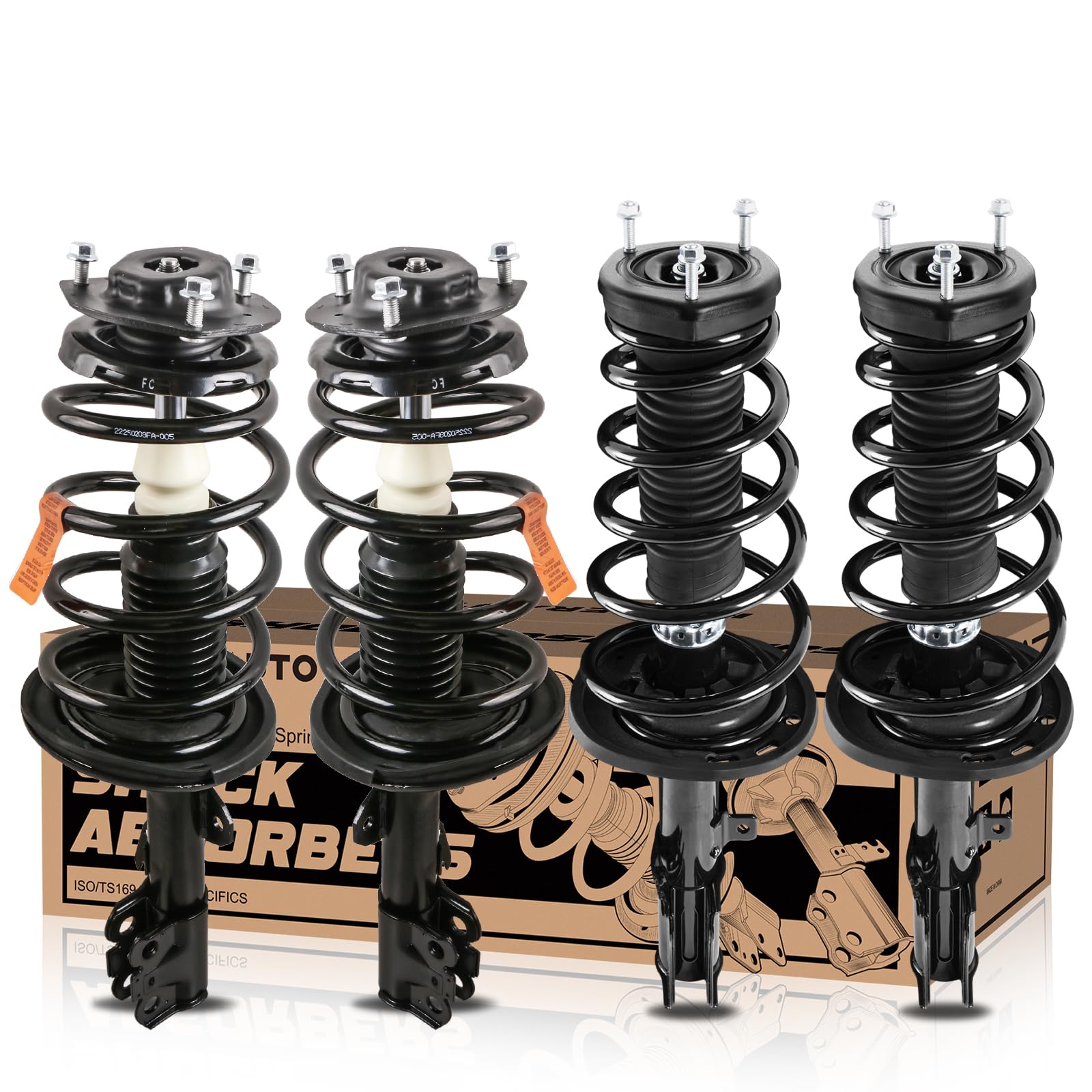 Photo 1 of ***Multiple Boxes*** KUIPERAUTO 172206 172207 172208 172205 Front+Rear Suspension Struts Shocks Complete Assembly Shock Absorbers w/Coil Spring Compatible for Toyota Camry Solara Lexus ES330 2004 2005 2006 (Set of 4)
