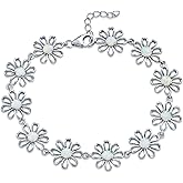 Simple Created Orange Fire White Opal Daisy Flower Stud Earrings Pendant Bracelet For Women Teen 14K Gold Plated .925 Sterling Silver October Birthstone