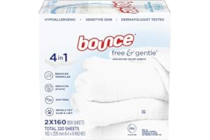 Bounce Free & Gentle Unscented Dryer Sheets, 320 ct.(Bulk Discount Available)