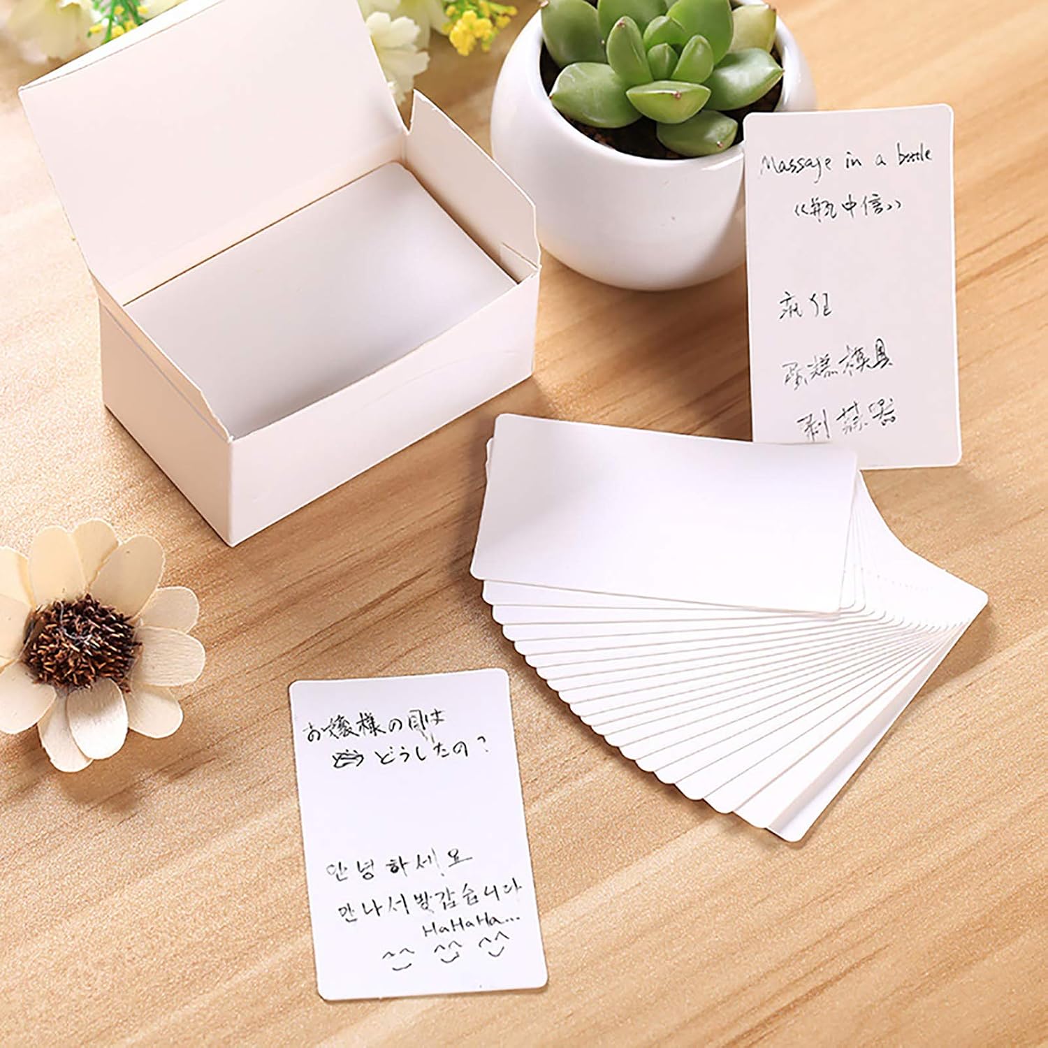 VANRA 300 Small Blank Cards Color Cardstock Study Flash Cards, 3.5x2 inches Index Cards, Unruled with Rounded Corners (White, 300/Pack) - Image 5