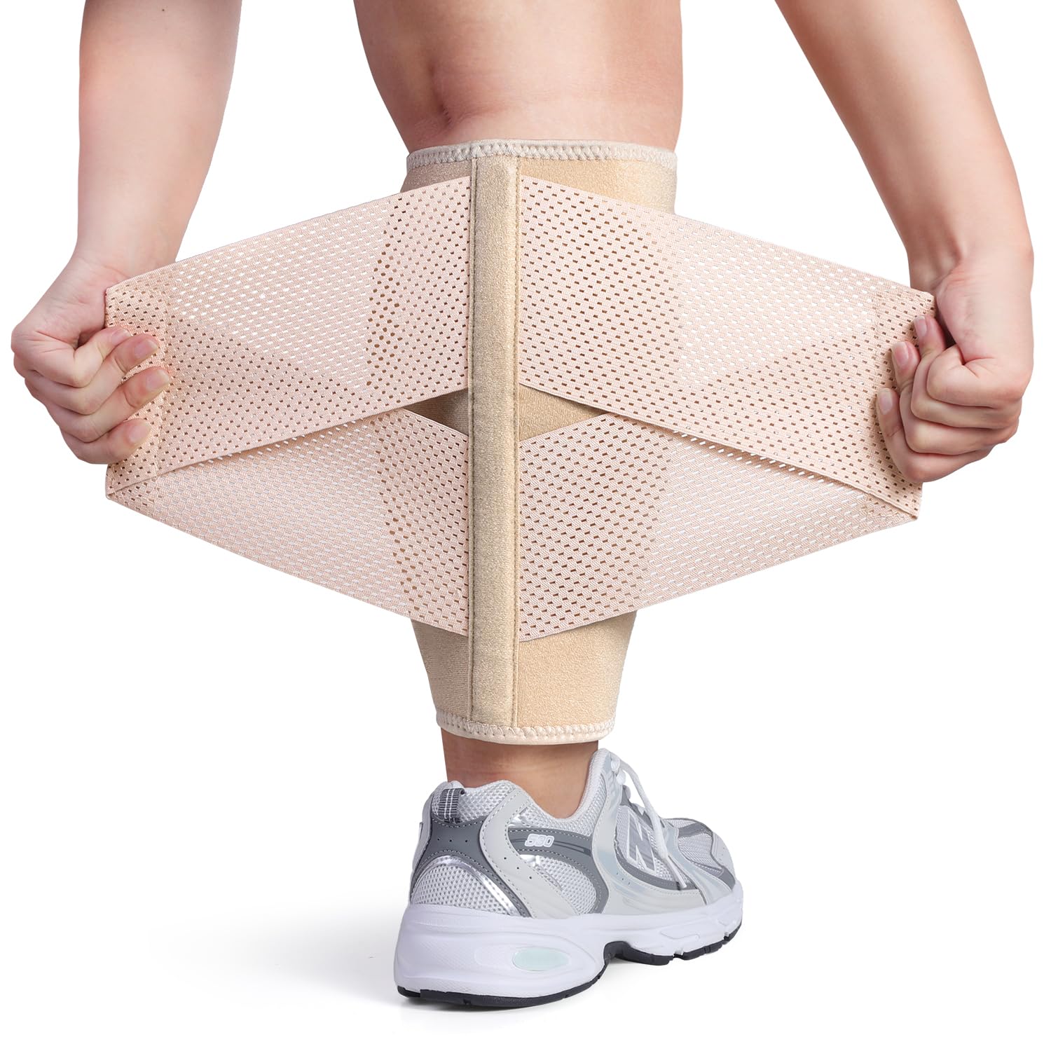 iDonua Calf Compression Sleeve Womens Support Wrap Brace for Torn Calf Muscle, Swollen, Edema, Soreness, Strain, Cramps - L/XL