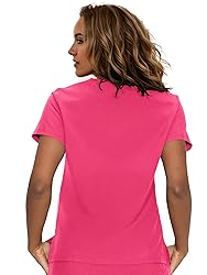 floralhue Scrub Tops for Women, Curved V-Neck Scrub