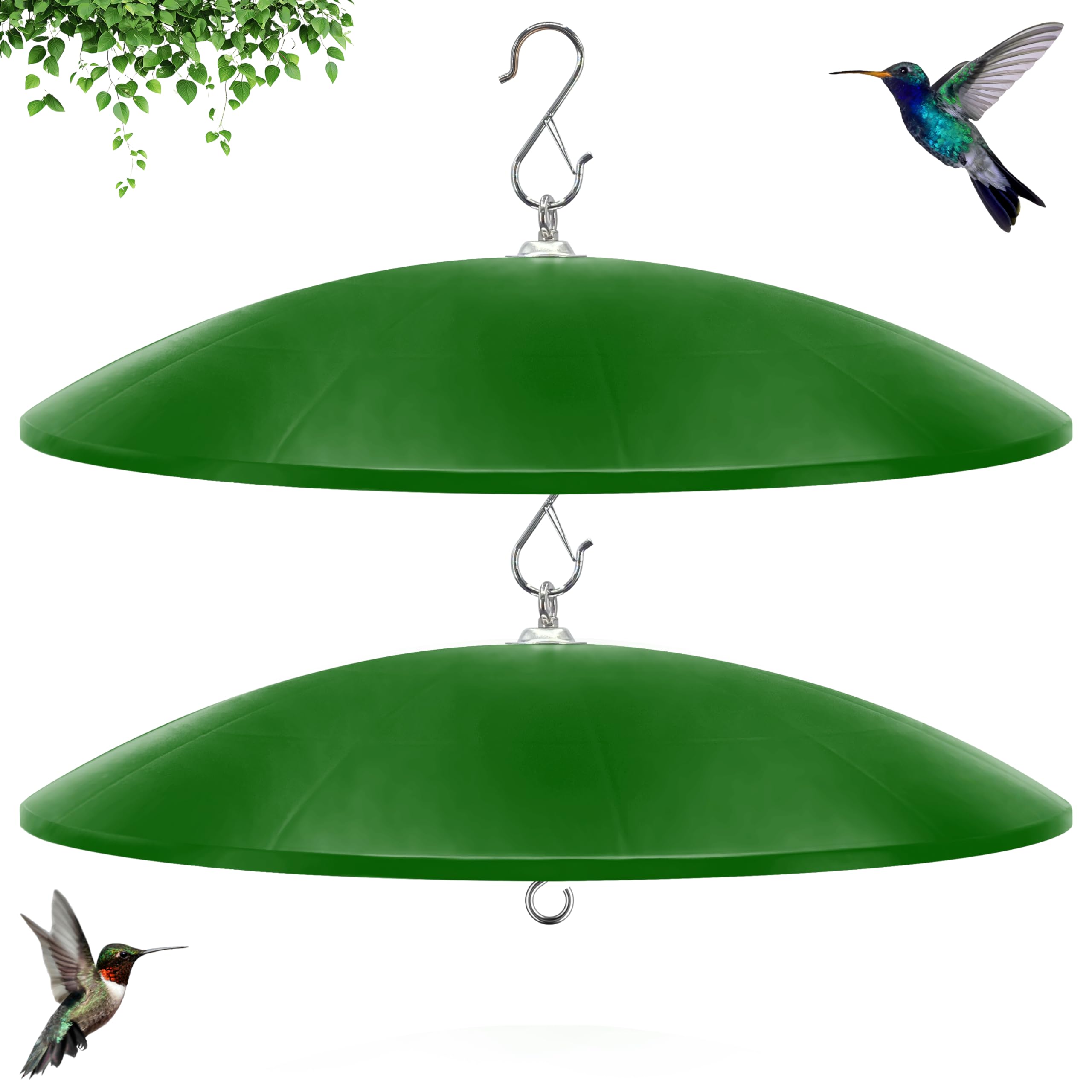 Photo 1 of 19" Extra Large Squirrel Baffle,Hummingbird Feeder Shade Dome Cover, Bird Feeder Rain Guard, Hanging Squirrel Proof for Shepherd's Hook Outdoors (Green) 2 Pack
