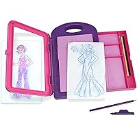 Melissa & Doug Fashion Design Art Activity Kit - 9 Double-Sided Rubbing Plates, 4 Pencils, Crayon - Fashion Plates, Travel To