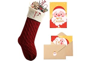 Snewvie Christmas Stockings with Initials,Red Knitted Xmas Stocking,18'' Large Embroidered Monogram Christmas Stocking for Kids Family,Xmas Stocking Fireplace Holiday Party Decoration (Letter P)