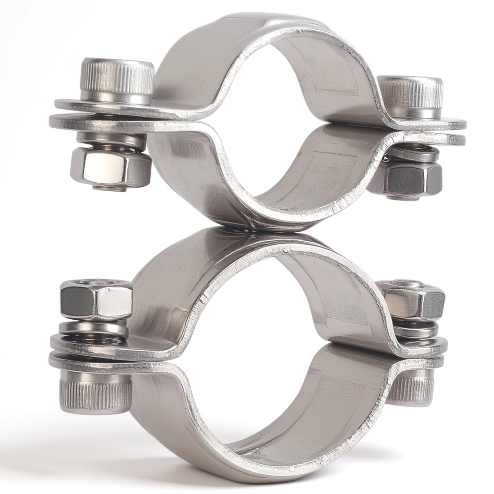 Stainless Steel 316 Swivel Clamp Heavy Duty Pipe Bracket Clamp Multi Purpose Flat Handleless Swivel Clamp 0.98 X 1.25in for Yacht Boat Marine Hardware