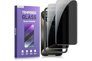 ruwa Privacy Screen Protector for iPhone 15 Plus/16 Plus [6.7 Inch][2-Pack] Anti-peep Tempered Glass Film with Easy Installation Alignment Frame, 9H Hardness, Scratch Resistant, Case Friendly