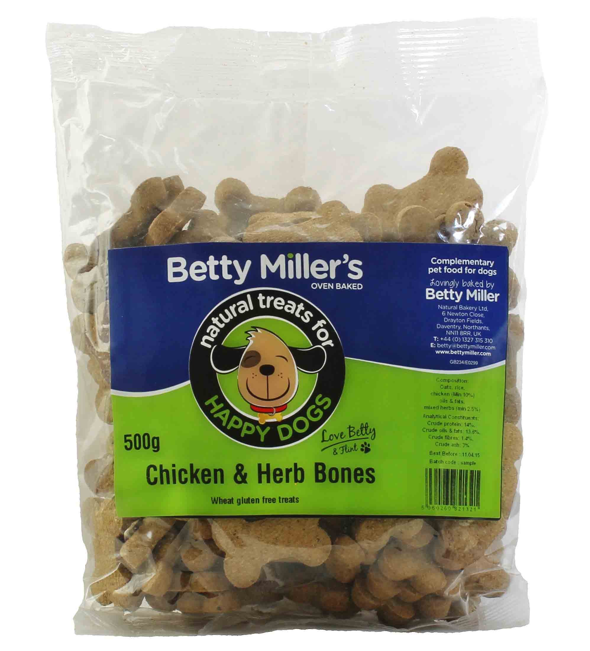 Betty Miller Gluten Free Chicken and Herb Bones, 500 g (pack of 6)