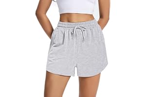 Auriviz Women's Sweat Shorts Comfy Lounge Running Shorts Gym Summer Casual High Waisted Athletic Shorts with Pockets