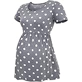 Jezero Women's Maternity Tops Short & Long Sleeve Side Ruching Round Neck Shirts