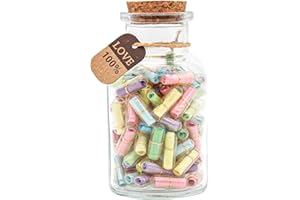 KBFUSHI Capsule Letters Message in a Bottle - Cute Things Gifts for Boyfriend/Girlfriend - Love Letter for Anniversary, Birthday,Valentines Day, Mother's Day Gift (Mixed Color 100pcs)