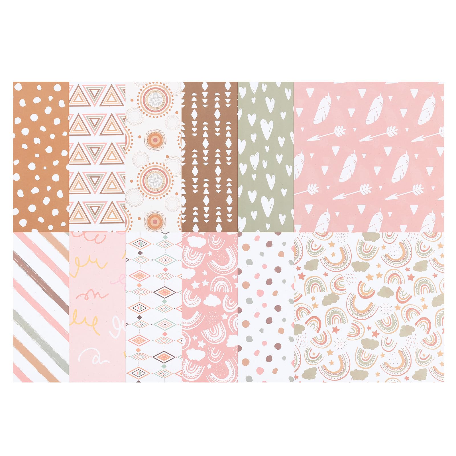 PATIKIL 12x12 Scrapbook Specialty Paper, 24 Sheet Double-Sided Floral Style Decorative Craft Paper Creative Sheet for Photo Decor Journal DIY Card,Pink