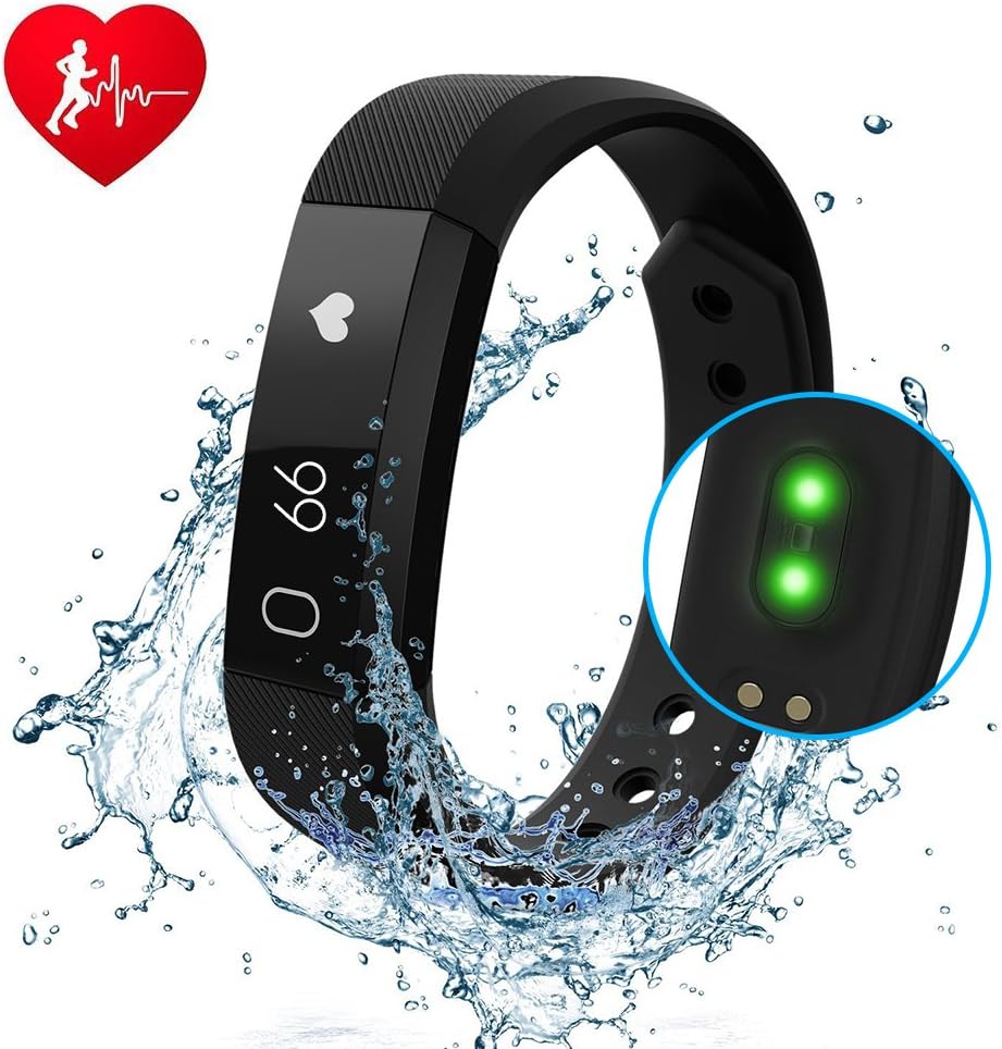 DIWUER Fitness Tracker Smart Watch with Heart Rate Monitor Touch Screen Bracelet Waterproof Sweatproof Sleep Tracker Step Distance Calorie Counter Pedometer Wristband for iPhone Android Phone