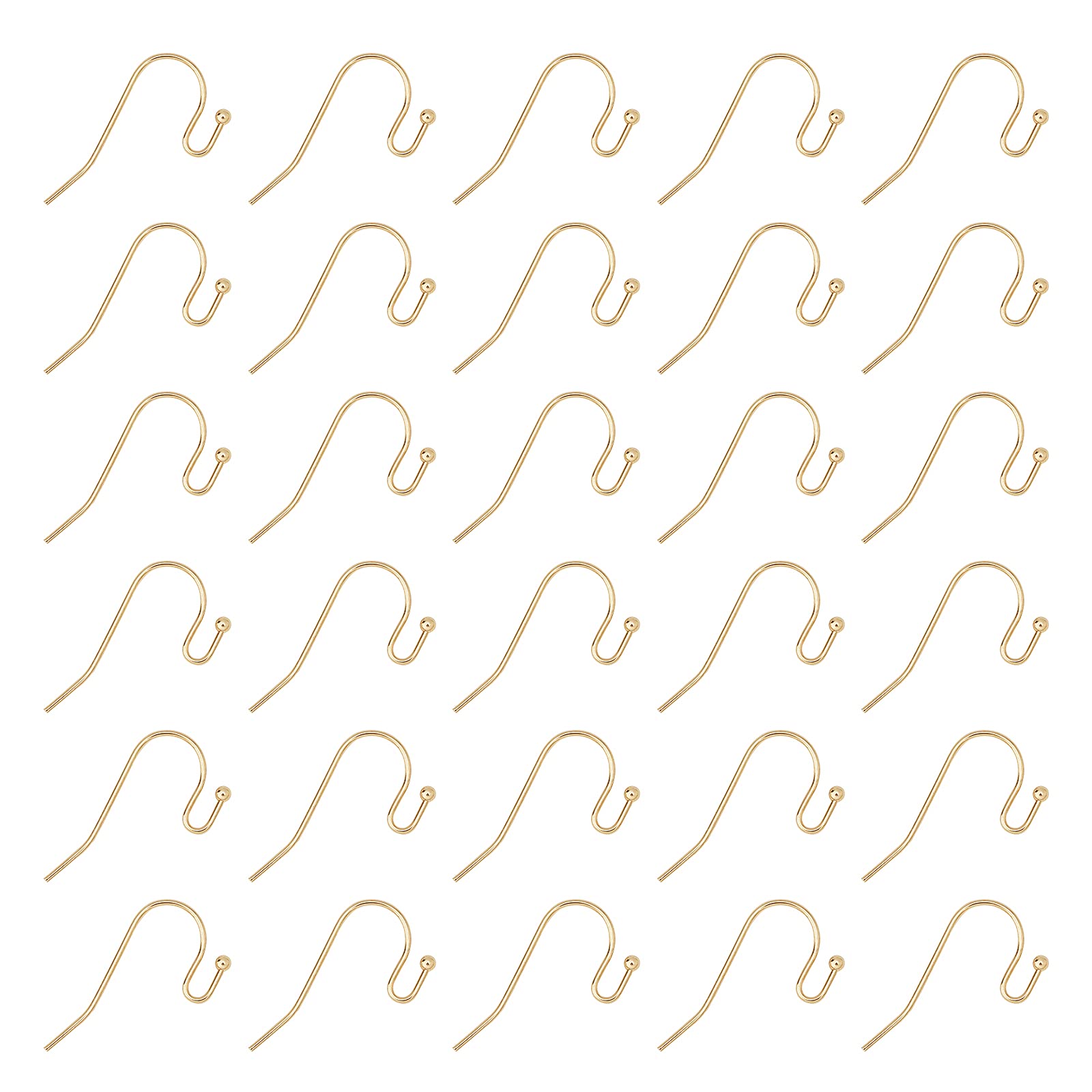 UNICRAFTALE About 100pcs 304 Stainless Steel Earring Hooks Golden Color Ear Wire 0.6mm Pin French Wire Vacuum Plating Earring Hook Findings for DIY Earrings Jewelry Making