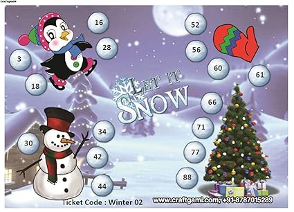 Craftgami - Winter Theme (2) Tambola Tickets - Housie Tickets (24 Tickets)