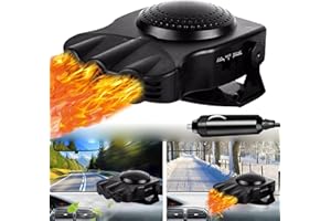 XXIMUIM Car Heater 12V 150W for Automobile Windscreen Fan Auto Ceramic Heater Fan with 3-Outlet Fast Heating Defrost and Upgrade in Cigarette Lighter Plug(Black)