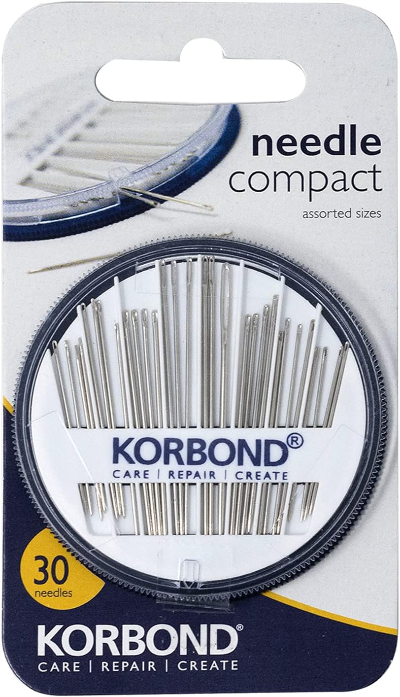 KORBOND 30 Piece Needle Compact Hand Sewing Kit Assorted Needles