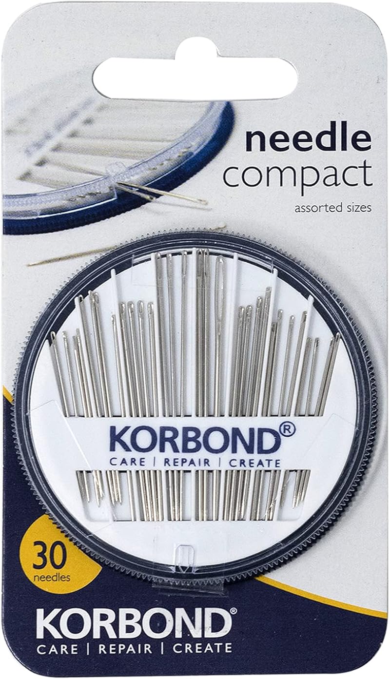 KORBOND 30 Piece Needle Compact Hand Sewing Kit Assorted Needles