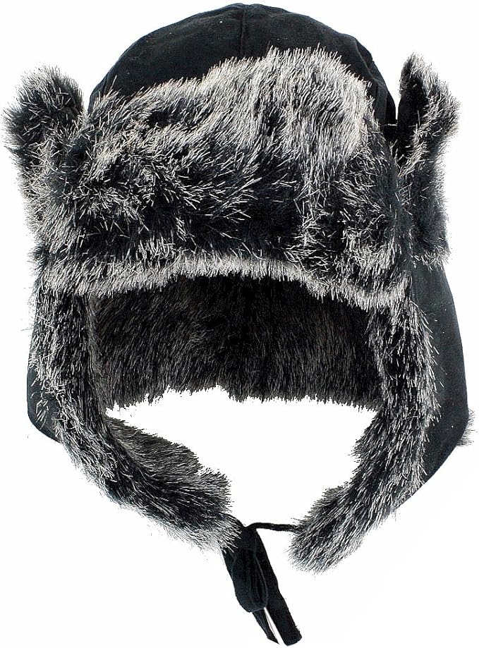 Scala Pronto Women's Suede/Fur Trooper Hat Black at Amazon Women’s
