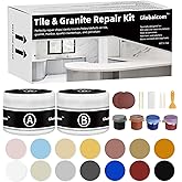 Globalcom Tile and Granite/Marble Repair Kit, Porcelain Stone and Quartz Countertops Repair Kit for Chips Dents Cracks Holes Scratch, Fix Chipped Edges Corners, Reattaches Missing Pieces