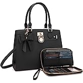 Qiyuer Women Handbags Set Top Handle Satchel Tote Shoulder Work Bag Ladies Purses With Matching Clutch Wallet 2PCS