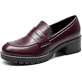 DREAM PAIRS Women's Platform Chunky Heeled Loafers, Womens Business Casual Shoes
