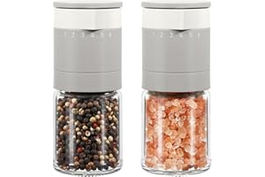 VUCCHINI External Adjustable Salt and Pepper Grinder Set Manual Spice Grinder Mill 6 Level Adjustable Coarseness with Ceramic