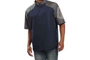 Holloway Raider Pullover Cage Jacket - Weather-Resistant Quarter Zip Athletic Wear with Sleeve Pocket