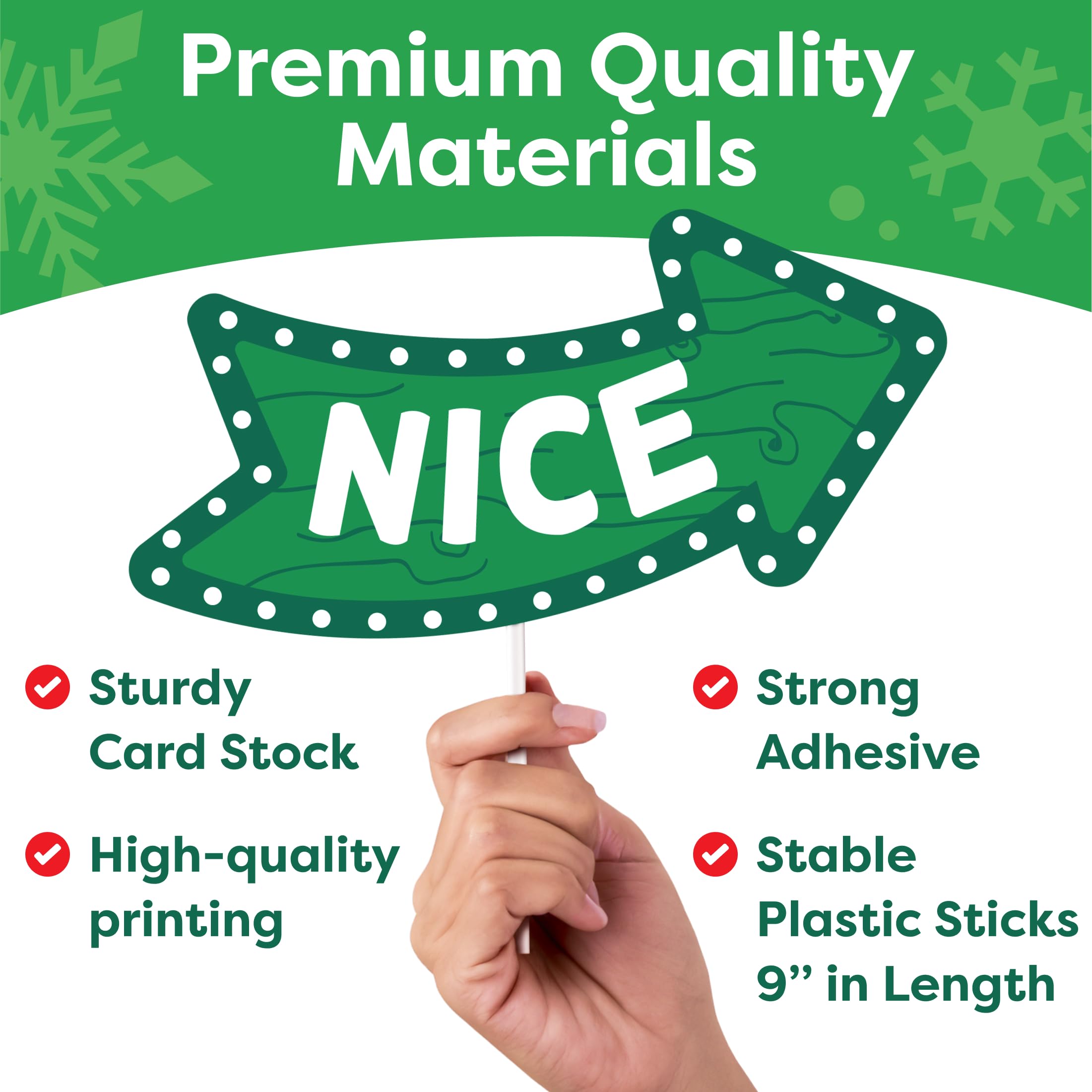 Christmas Photo Booth Props 38pc Set - Christmas Party Decorations, Party Favors, Games & Supplies for Kids Adults - Christmas Photo Props Backdrop Table Decorations Accessories