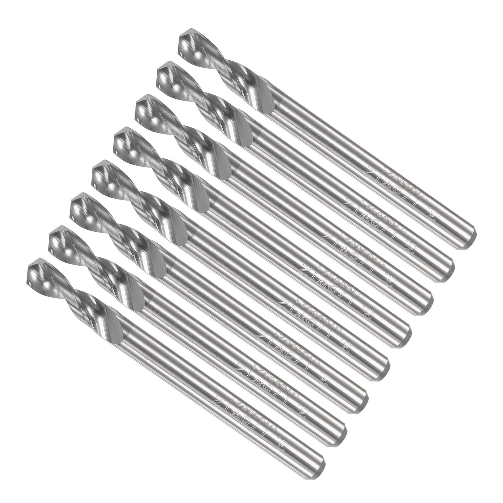 CoCud PCB Drill Bits, 3.175mm Diameter 1/8" Shank, Solid Tungsten Carbide Precision Drilling - (Applications: for Print Circuit Board CNC Engraving), 8-Pieces