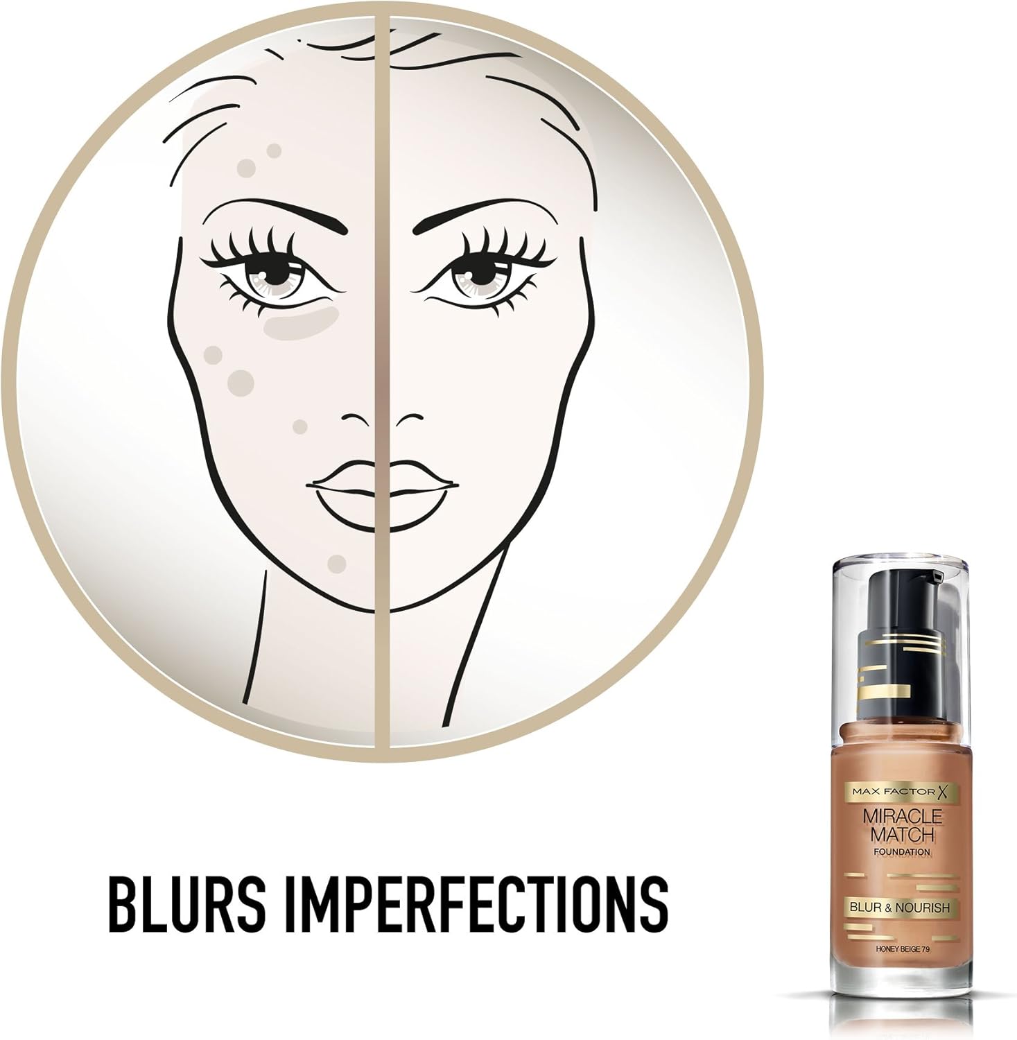Miracle Match Foundation by Max Factor 79 Honey Beige 30ml, 30 ml (Pack of 1) - Image 4