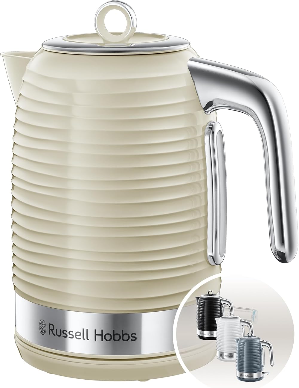 Russell Hobbs Inspire Electric Kettle 1.7L Cream Curry Premium Textured Plastic