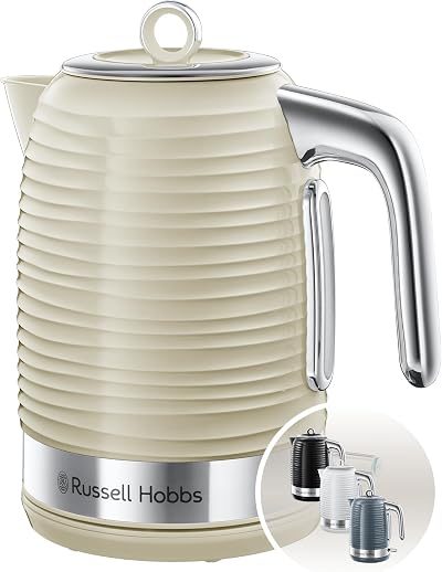 Russell Hobbs Inspire Electric Kettle 1.7L Cream Curry Premium Textured Plastic