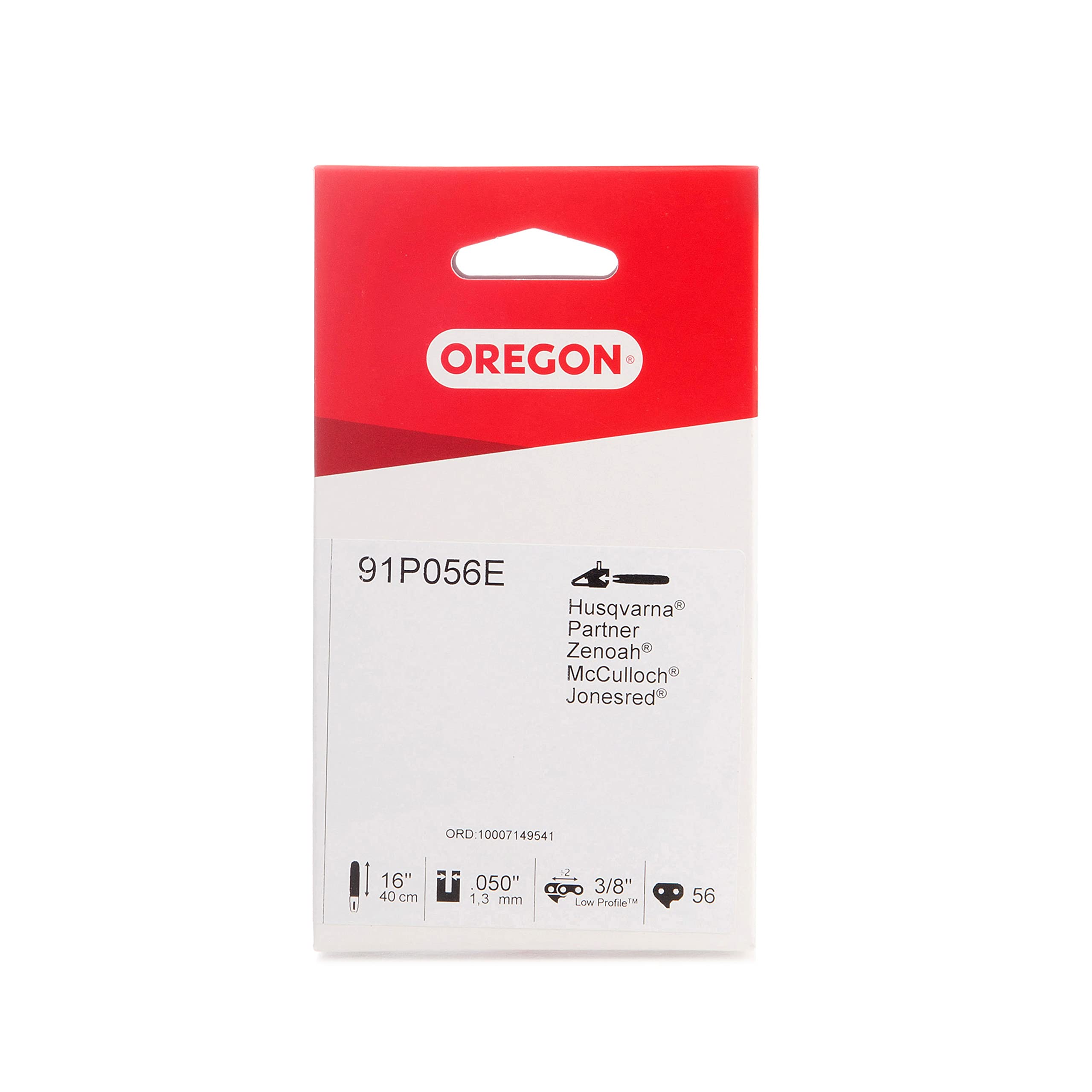 Oregon Chainsaw Chain 3/8" LP Pitch, .050" (1.3 mm) Gauge for 16" (40cm) Bar, 56 Drive Links – Low-Kickback Replacement Saw Chain, Fits Titan, Ryobi, Black & Decker, Dolmar and More