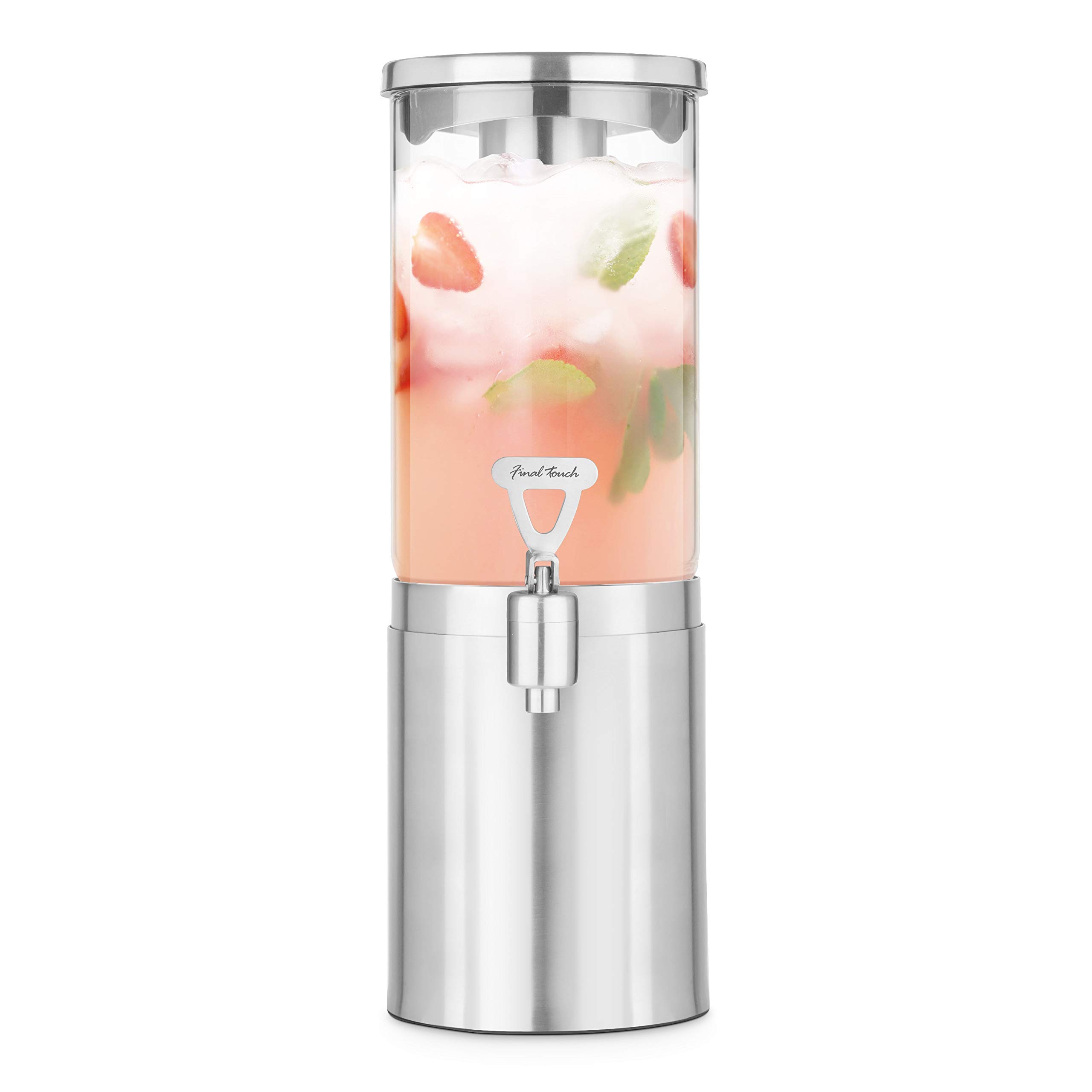 Final Touch Stainless Steel & Glass Beverage Dispenser with Chilling Tube (1.5L) (BD505)