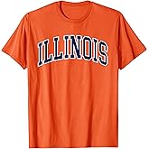 Retro Illinois Tee Vintage Illinois Orange Blue Throwback IL T-Shirt