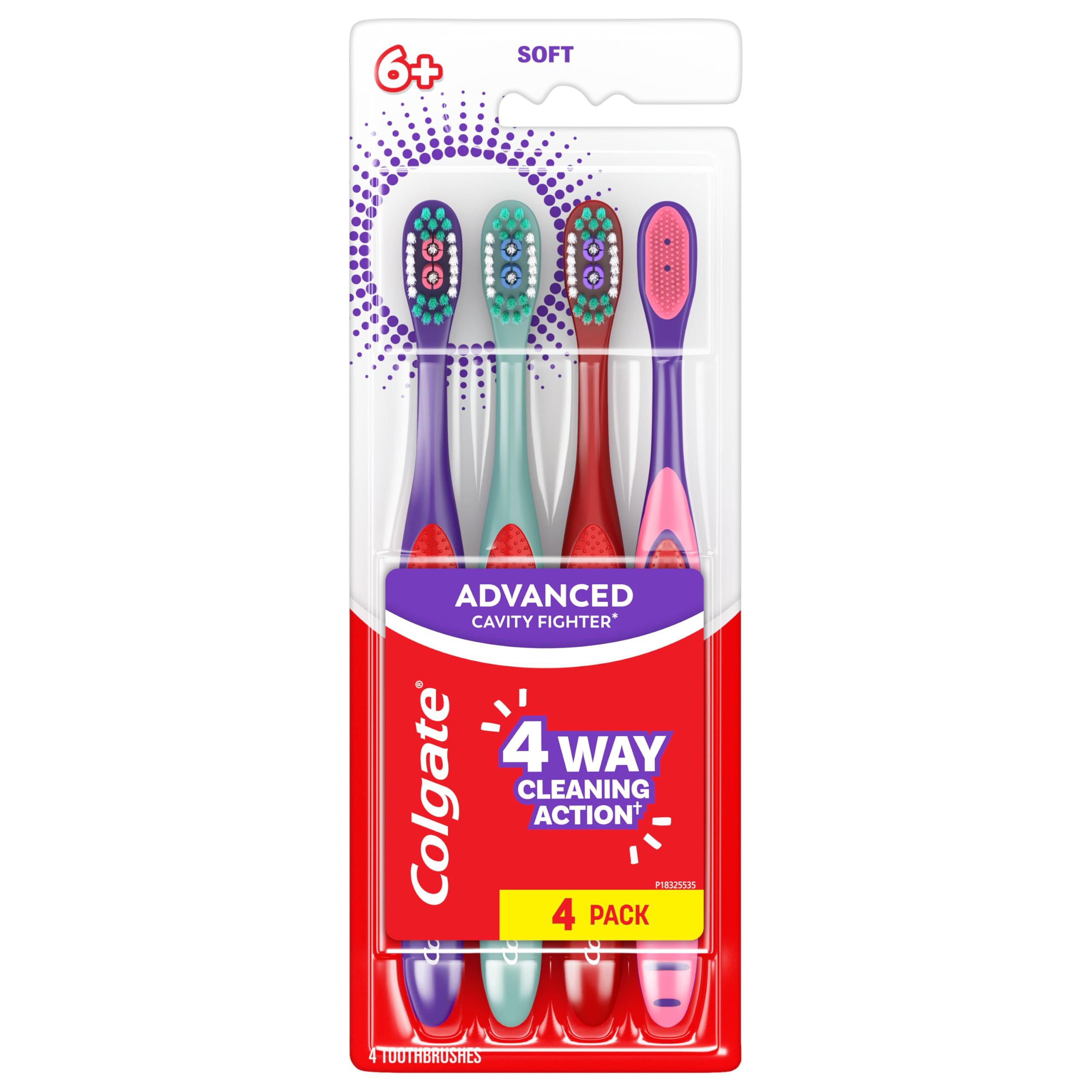 Photo 1 of Colgate Extra Soft Kids Toothbrushes, Advanced Cavity Fighter Kids Toothbrush Pack, Extra Soft Bristles Help Remove Plaque and Stains for a Gentle Clean, for Children Ages 6 and Up, 4 Pack