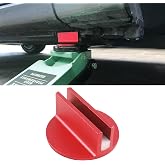 Lonuxi Magnetic Jack Pad, Universal 0.37" Slotted Aluminum Grooved Jack Puck Pinch, Pinch Weld Frame Rail Adapter with Large Slotted for Most Cars (Red)
