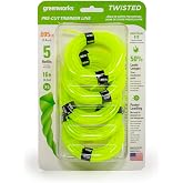 Greenworks 0.095" 5-Pack Pre-Cut Twisted String Trimmer Line