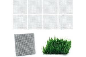 LINLAN 9 Pieces 3.1X3.1in (8X8cm) Aquarium Moss Mesh, 304 Stainless Steel Aquatic Moss Wall, Easy to Cut, for Fixing and Propagating Aquatic Mosses, DIY Aquarium Filtration, and Aquascaping