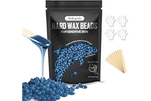 Makupala Hard Wax Beads for Sensitive Skin, 2lb Unscented Spa Waxing Beads at Home for Brazilian Waxing, Professional Bluk Wax Beans Hair Removal for Body, Bikini, Legs, Facial, Easy Use, Blue