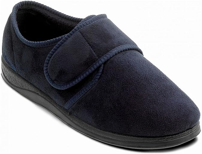 Padders Charles Mens Microsuede Velcro Wide (G) Fitting Slippers Amazon.co.uk Shoes & Bags