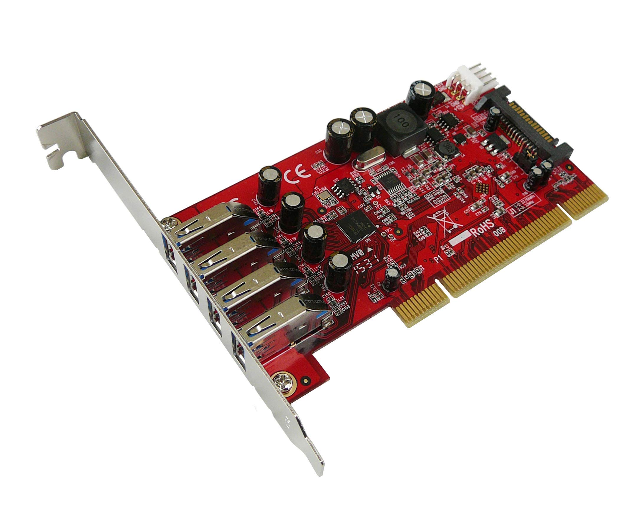 KALEA-INFORMATIQUE USB 3.0 PCI controller card with 4 USB3 5G ports. Preinstalled drivers for Windows Mac Linux