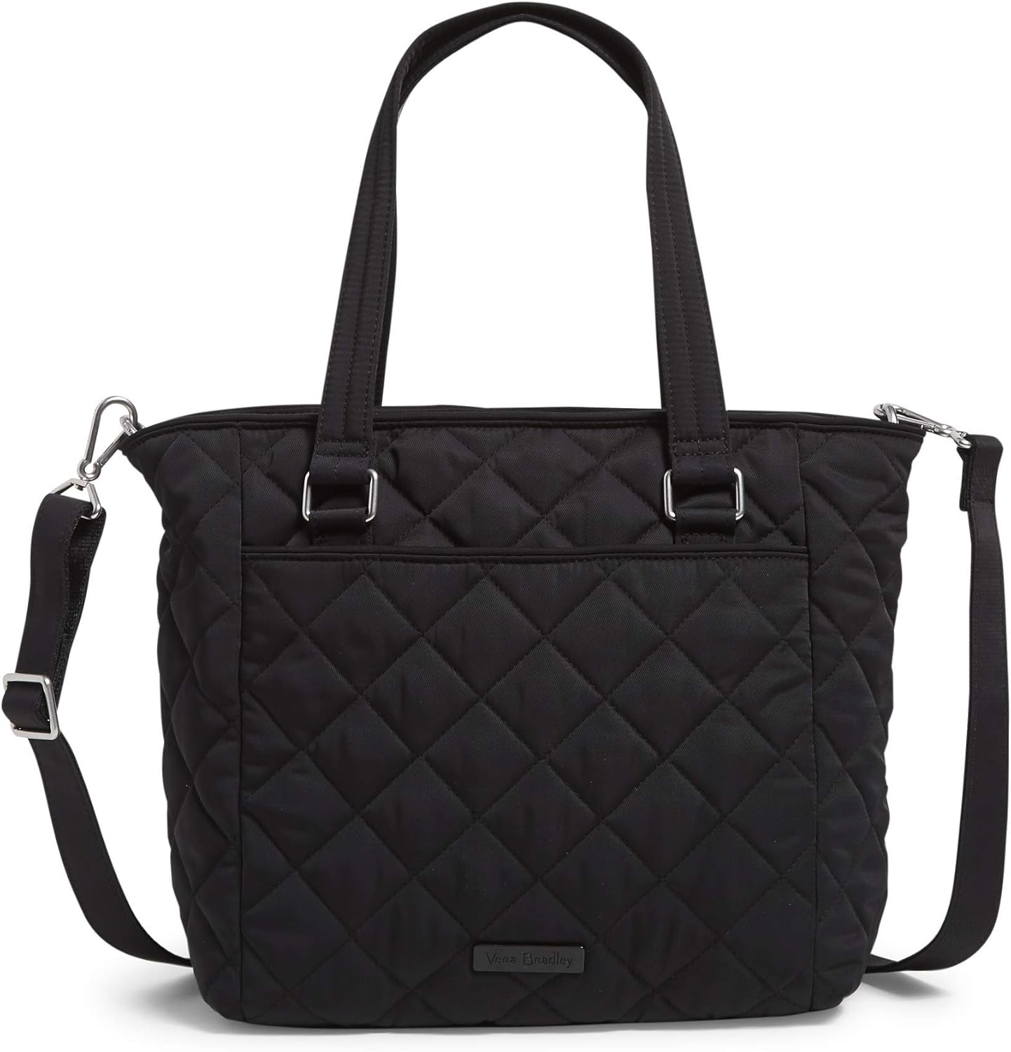 Vera Bradley Women's Performance Twill Multistrap Shoulder Satchel Purse Handbag, Black, One