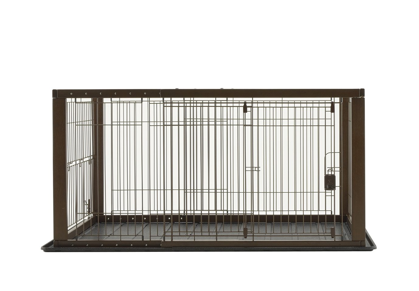 リッチェル 木製スライドペットサークル ワイド ダークブラウン商品画像