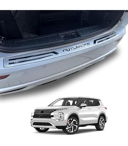 Protection Pare-chocs Arrière Acier Inoxydable Pour Mitsubishi Outlander 2022-2024 – Finition Brossée Mirror Silver