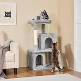 Yaheetech Cat Tree 106cm Multilevel Tower with Double Condo Scratching Post view 2