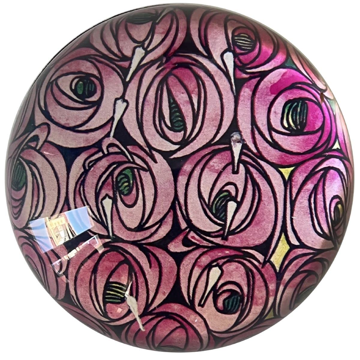 Parastone Museum Collection Domed Glass Paperweight - Mackintosh Roses Design